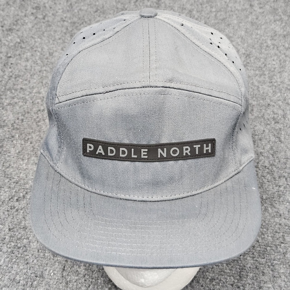 Paddle North 5 Panel Hat Gray‎ Perforated Kayak Canoe Outdoor Cap Minnesota